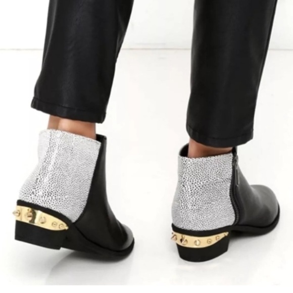 Circus by Sam Edelman Black and Gray Studded Ankle Booties - Picture 2 of 10